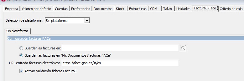 a3erp guardar factura FACe