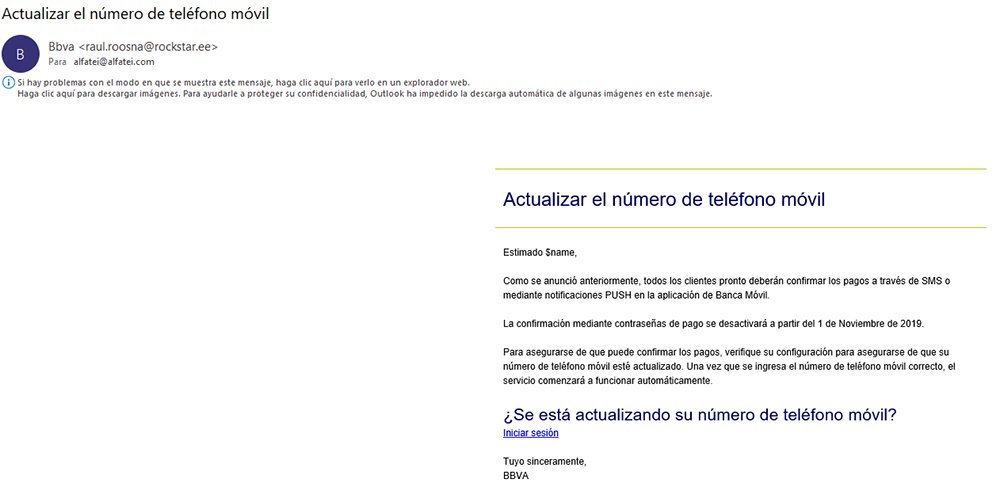 phishing entidad bancaria